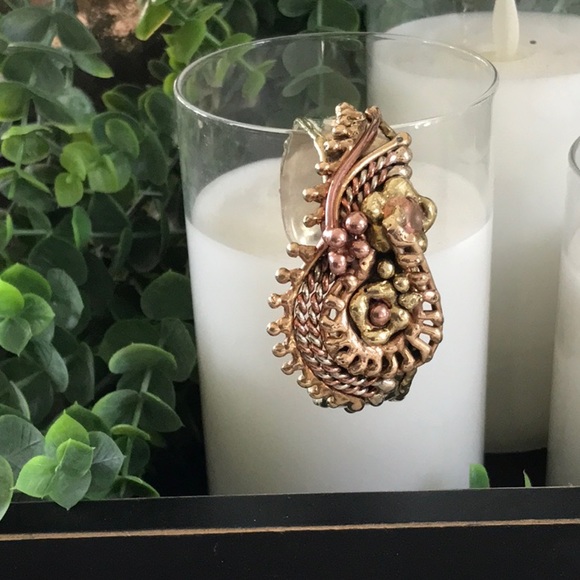 Hecho en Mexico Silver, Gold and Copper Cuff - Picture 4 of 6